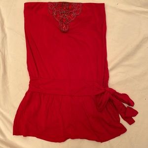 Red beaded tube top